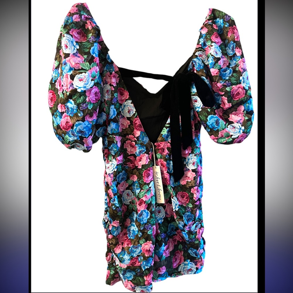 For Love & Lemons Marley mini backless floral dress NWT - Picture 8 of 15